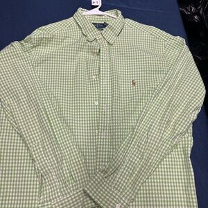 Polo by Ralph Lauren Green Checkered Men's Shirt